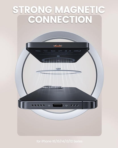 Magnetic Battery Pack Compatible with Magsafe,5000 mAh Portable Power Bank, Wireless Charging with Type C Input Output Ultra Slim for iPhone 16/15/14/13/12/ All Series, Little Bear