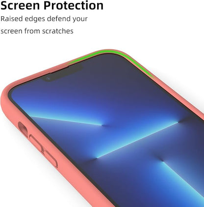 K TOMOTO Compatible iPhone 13 Pro Max Bumper Case (6.7 Inch), Liquid Silicone Bumper with Shock Absorption, Raised Edge Protection, Drop Protection, Silky and Soft Touch Frame, Coral