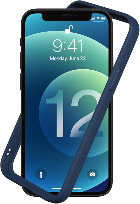 RhinoShield Bumper Case Compatible with [iPhone 12 Pro Max] | CrashGuard NX - Shock Absorbent Slim Design Protective Cover 3.5M / 11ft Drop Protection - Navy Blue