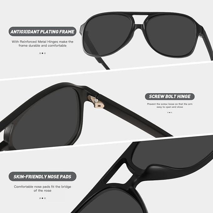 YDAOWKN Retro Aviator Sunglasses for Women Mens Large Frame Classic Vintage 70s Sun Glasses Aviators