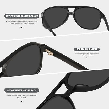 YDAOWKN Retro Aviator Sunglasses for Women Mens Large Frame Classic Vintage 70s Sun Glasses Aviators