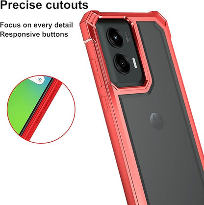Ailiber for Motorola G Stylus 5G 2024 Phone Case, Clear Case with Screen Protector, Dual Layer Shockproof Bumper, Transparent [Anti Yellowing], Cell Phone Cover for Moto G Stylus 5G 2024-Red
