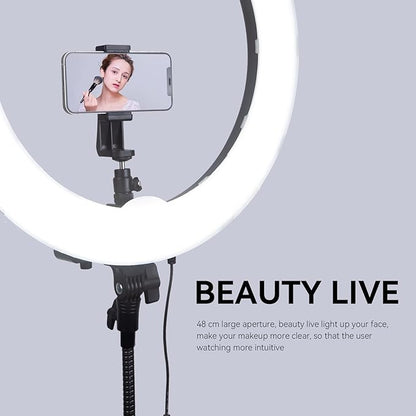 Ring Light Kit 18 "/ 45cm 55W 5500k dimmable LED Light, 70inch Foldable Stand, Phone Clip, Short Video, Studio Video Photography Lighting, Spot Lights，Selfie and Live Streaming Available