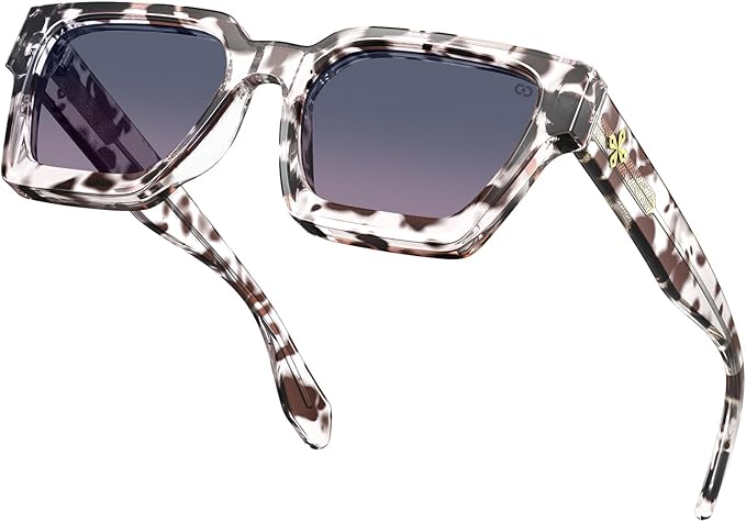 VISOONE Fashion 100% UV400 Protection Rectangle TR90 Y2K Sunglasses Accessories for Women Men RIVER