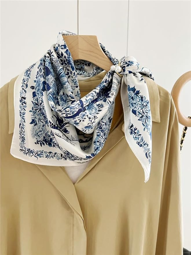 100% Pure Mulberry Silk Scarfs 26"x26" Square Scarf Women Neckerchief Headscarf hair scarf bandana Gift Packed