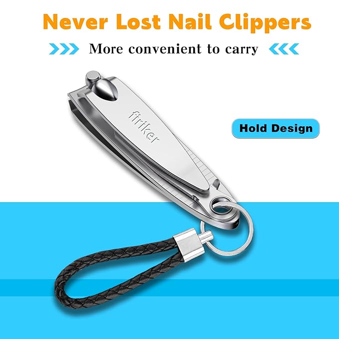 Nail Clipper Set,Premium Stainless Steel Fingernail and Toenail Clipper Cutters with Nail File, Sharp Effortless Nail Clippers Set for Men & Women(Silver)
