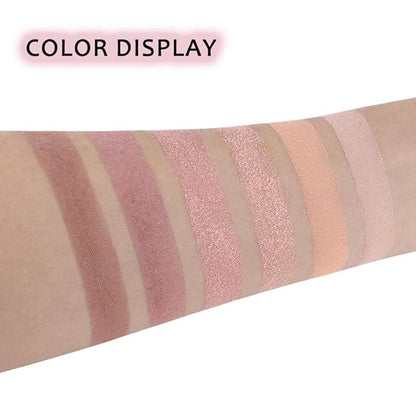 6 Colors Glitter Matte Eyeshadow Palette,Natural Nude Brown Rose Gold Coffee Sparkly Eye Shadow Makeup,Warm Pastel Eyeshadows Palette Long Lasting Waterproof Naturing-Looking Women Girls Eye Shadow 01