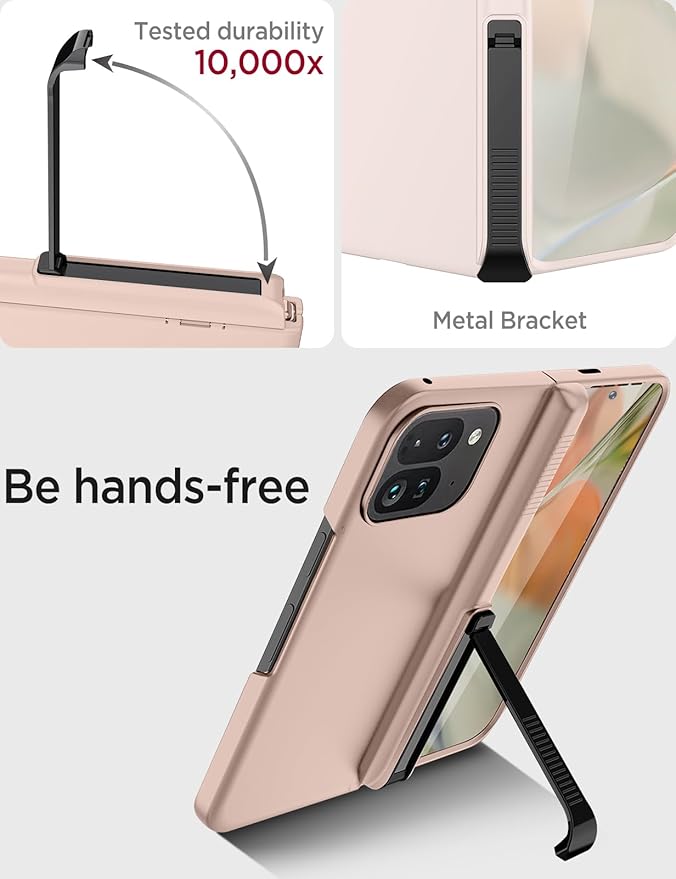 Miimall Shockproof Cases for Pixel 9 Pro Fold 5g Case, [Kickstand & Hinge Protection][All-Inclusive Protection] Anti Drop Protective Case for Google Pixel 9 Pro Fold 5g Phone Case, Gold