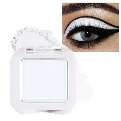 evpct Matte White Single Eye Shadow Palette Makeup for Older Women, White Cream Eye shadow Palette Single for Older Women Matte, High Pigment Waterproof Monochrome Mini Eyeshadow, sombra de ojos