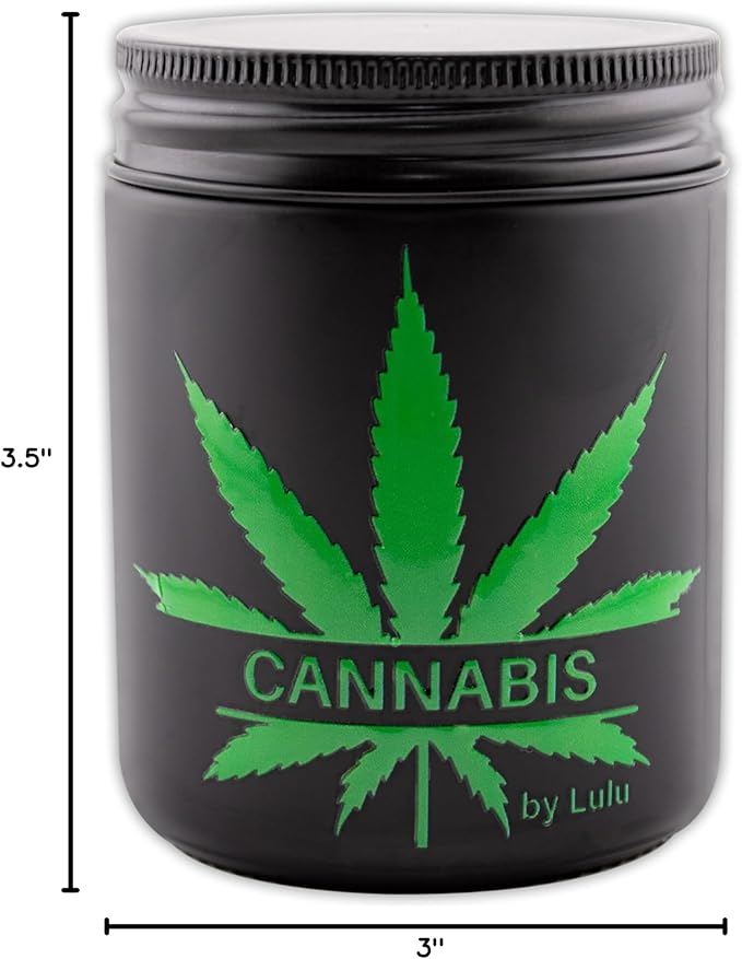 Lulu Candles | Cannabis | Luxury Scented Soy Jar Candle | Hand Poured in The USA | Highly Scented & Long Lasting | 8 Oz. Mason Jar