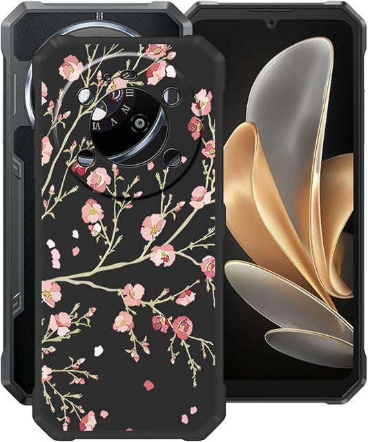Case for Fossibot F109 5G (6.74"), Black Soft TPU Bumper Phone Case, Slim Shockproof Silicone Military Grade Drop Protective Shell for Fossibot F109 5G - Camellia