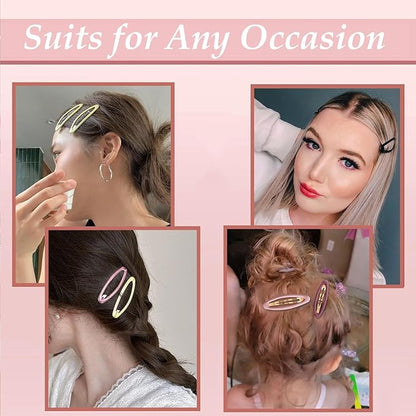 26 Pcs Metal ellipse Hair Clips No Slip for Women & Girls,Strong Hold Matte Hair Clips for Thick Hair & Thin Hair,Hair Barrettes for Women