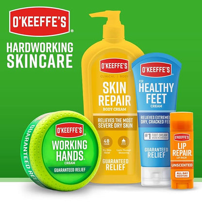 O'Keeffe's for Healthy Feet Foot Cream - 3.2 oz Jar (12 Pack) - Guaranteed Relief for Extremely Cracked, Dry Feet, Repairing Skincare, Instantly Boosts and Retains Moisture Levels