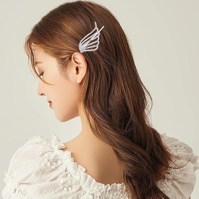 2PCS Rhinestone Hair Pins, Crystal Hair Clips, Handmade Cute Hair Barrettes, Hollow Geometric Hairpins, Elegant Metal Hairpin Hair Accessories Headwear Styling Tools, Gifts for Women Girls (TypeD)