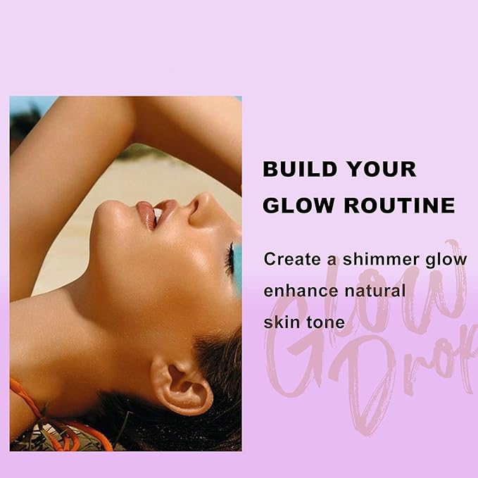 MAEPEOR Glow Liquid Foundation Waterproof Dewy Foundation With Slight Shimmer 2 Colors Nourishing Glow Body Liquid Bronzer for Radiant, Natural Sunkissed Complexion (30ml, Color 01)