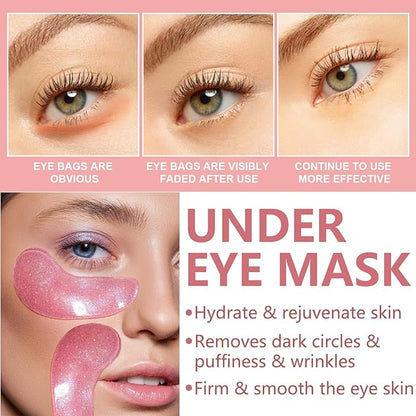 30 Pairs Lip Mask & Eye Mask,Under Eye Patches for Reducing Fine Lines & Dark Circles,Moisturizing Lip Spa Daily Labial Masks,Hydrating Bridesmaid Gifts Birthday Mother's Day Gifts
