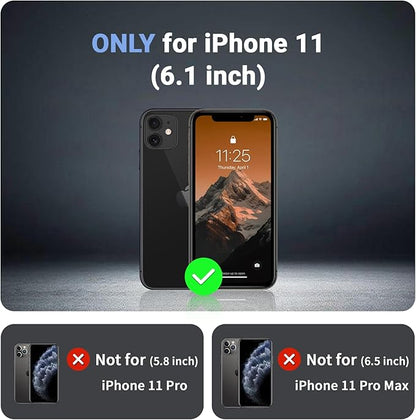 for iPhone 11 case, [Compatible with MagSafe][Military Grade Drop Protection][Heavy Duty Protection][Non-Slip][Shockproof] with 2-Layer Durable Bumper Phone Case 6.1''-Black
