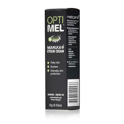 Optimel® Manuka+® Eyelid Cream, with Manuka Honey & Jojoba Oil, Restores Skin's Natural Structure, Soothes Flaky, Dry Skin - Ideal for Blepharitis, MGD, Seborrheic Dermatitis, Rosacea, & Eczema, 15g