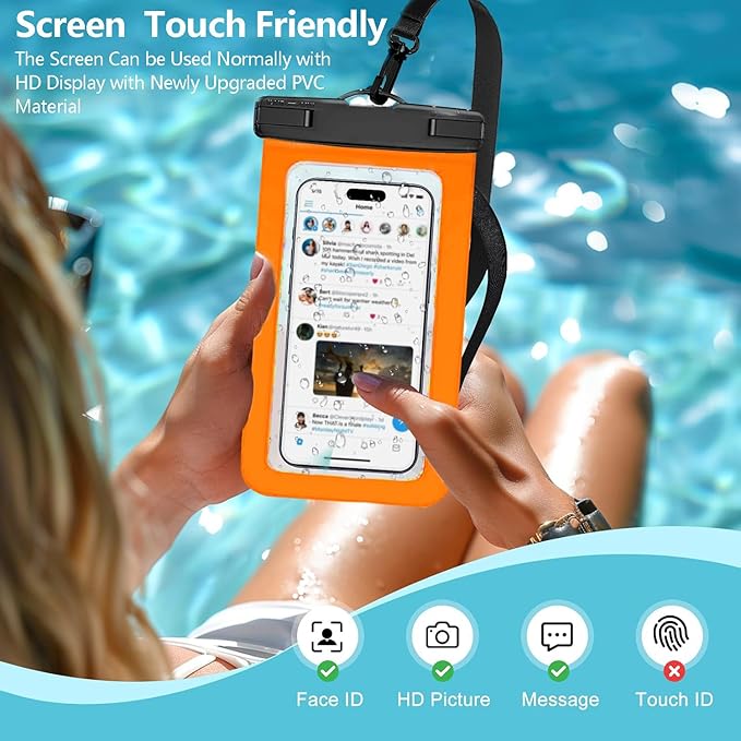 5 Pack Waterproof Phone Pouch IPX8 Universal Waterproof Case Dry Bag Phone Protector for iPhone 15 14 13 12 11 Pro Max Plus XS XR X 8 Galaxy S23 S22 S21 S20 Pixel Up to 7.5"(Multicolor 5)