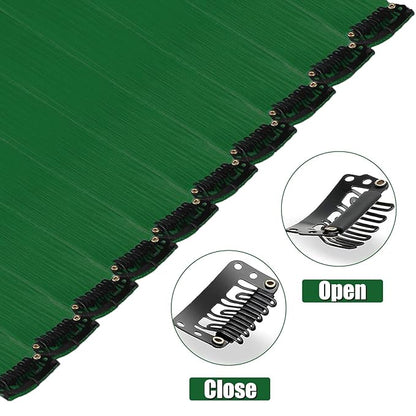20 Inch Colored Green Hair Extensions Party Highlights Colorful Clip in Hair Extensions Straight Synthetic Hairpieces for Women Kids Girls Halloween Christmas Cosplay (Dark Green)