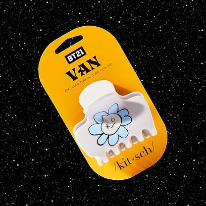 Kitsch Women's BT21 Recycled Plastic Puffy Medium Hair Clips, Medium Claw Clips for Thin Hair, Claw Hair Clips for Short Hair for Women