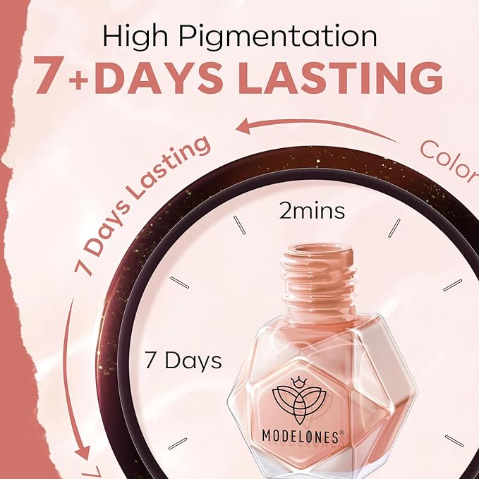 modelones Jelly Nail Polish of 6 Colors Sheer Nude Mini Nail Polish Set Natural Jelly Red Pink Brown Colors Quick Dry Nail Polish Kit for DIY Easter Nail Art Salon Home Gift for Women Girl