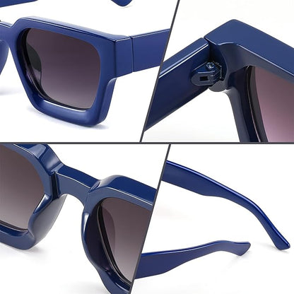 FEISEDY Retro 90s Square Sunglasses for Women Men Trendy Chunky Rectangle Sunglasses UV400 Protection B2385