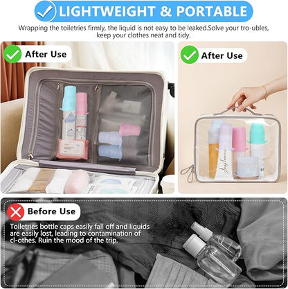 16 Pack Travel Essentials Silicone Bottle Covers,Accessories Luggage for Women Men,Travel Size Toiletries,Elastic Sleeves for Leak Proofing,Cruise Ship Essentials,Cruise Essentials 2024