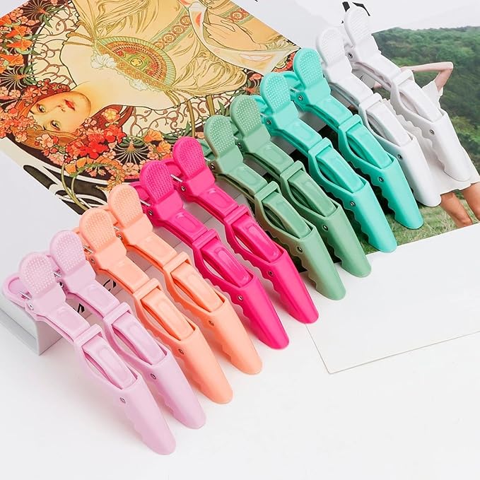 12Pcs Alligator Clips for Hair Sectioning and Styling - Style A Professional Hair Accessories for Salon and Home Use