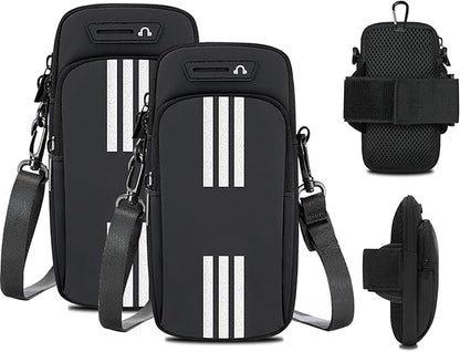 Phone Holder for Running Armband,2 Pack Cell Phone Purse Small Crossbody Bags for Women Men Kids,iPhone 16 15 14 13 12 11 Pro Max Xs 16e Xr X Plus Galaxy Ultra Arm Bands Sleeve Carrier Pouch