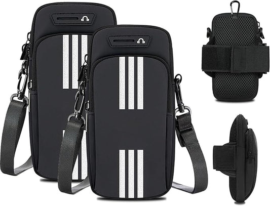 Phone Holder for Running Armband,2 Pack Cell Phone Purse Small Crossbody Bags for Women Men Kids,iPhone 16 15 14 13 12 11 Pro Max Xs 16e Xr X Plus Galaxy Ultra Arm Bands Sleeve Carrier Pouch