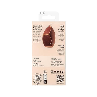 Real Techniques Makeupsaver Sponge, Makeup Blender Sponge For Liquid & Cream Formulations, Natural Finish & Reduces Makeup Waste, Targeted Application, Cruelty & Latex-Free, 1 Count (Pack of 2)