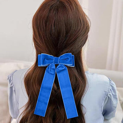 6 Colors Velvet Hair Ties, Bow Hair Clips for Women, Back to School Gifts Headdress Decor, Hair Band Set, Baby Teen Girl Stuff Hair Styling Accessories