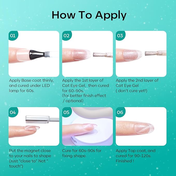 modelones Gel Nail Polish Set 2 PCS 15ML White Green Cat Eye Gel Nail Polish Glitter Holographic Shimmer 9D Cat Eye Gel Polish With Magnet Soak Off Led Nail Art Gel DIY Salon Gift For Women Girl