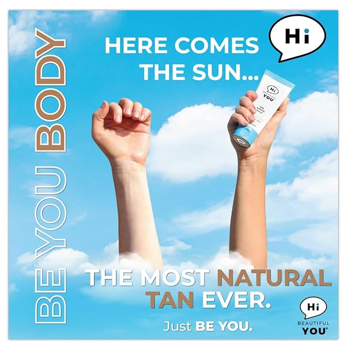 BE YOU BODY | Body Leg Perfecting Bronzer | Instant Healthy Waterproof Wash Off Radiant, Sun Free Natural Looking Transfer & Sweat Resistant Glowing Tan | No Orange Skin, No Stink, No Streak.