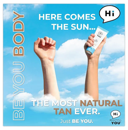 BE YOU BODY | Body Leg Perfecting Bronzer | Instant Healthy Waterproof Wash Off Radiant, Sun Free Natural Looking Transfer & Sweat Resistant Glowing Tan | No Orange Skin, No Stink, No Streak.