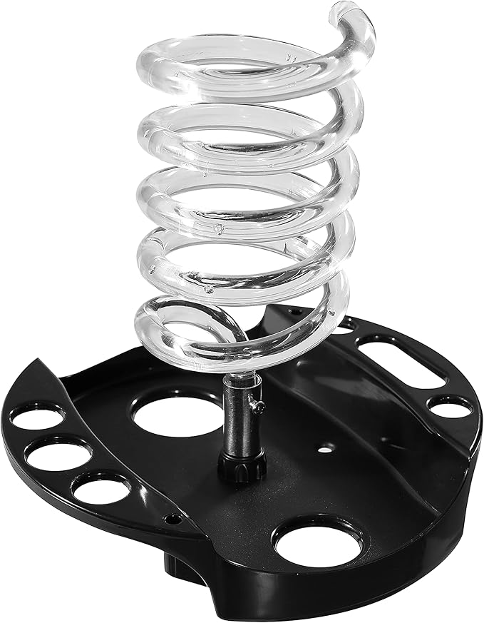 Hair Dryer Stand,Twisty Style Acrylic Top Holder,Hair Styling Appliances with Tray Two Spiral Holders and Heavy Base for Hair Dryer,Flat Iron,Curling Stick,Hair Straightener,Brush (crystal)