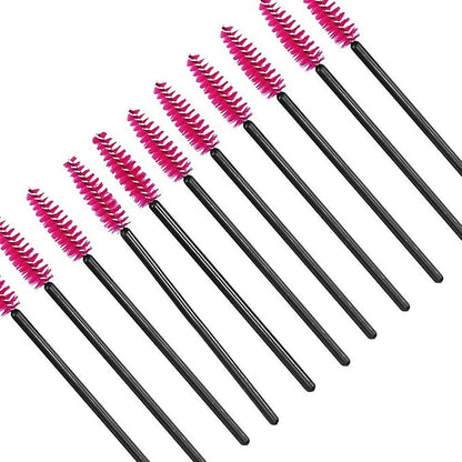100PCS Disposable Eyelash Mascara Brushes for Eye Lashes Extension Eyebrow and Makeup(Rose)