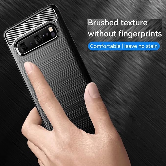 for Samsung Galaxy S10 5G Phone case, Shockproof, Scratch Resistant Carbon Fiber Jacket, Soft TPU, for Galaxy S10 5G case (Black)