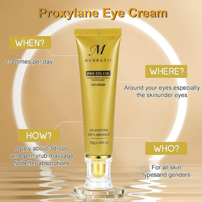 6% Proxylane Eye Cream, Anti Aging Retinol Eye Cream For Dark Circles, Pro-Xylane Active Anti-Wrinkle Eye Cream,Eye Repair Cream For Puffiness For All Skin Types(30g/1.05 Fl Oz)