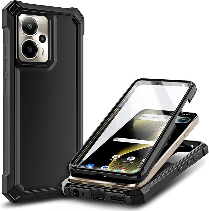 for Cricket Outlast 5G 2024 Case, AT&T Motivate Pro 5G with [Built-in Screen Protector], [9FT Military Grade Drop Tested] Full-Body Protective Shockproof Bumper Case (Black)