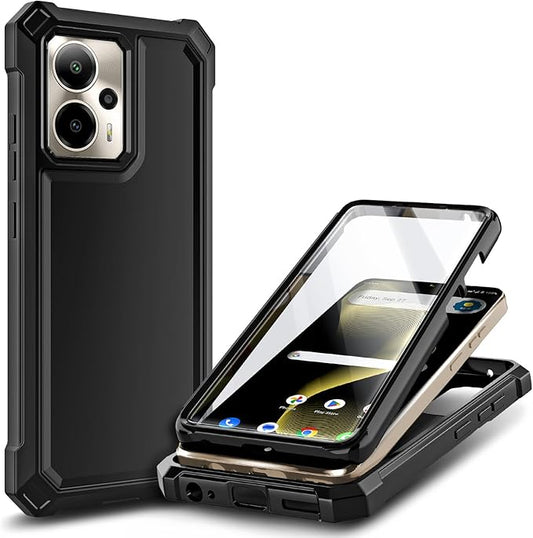 for Cricket Outlast 5G 2024 Case, AT&T Motivate Pro 5G with [Built-in Screen Protector], [9FT Military Grade Drop Tested] Full-Body Protective Shockproof Bumper Case (Black)