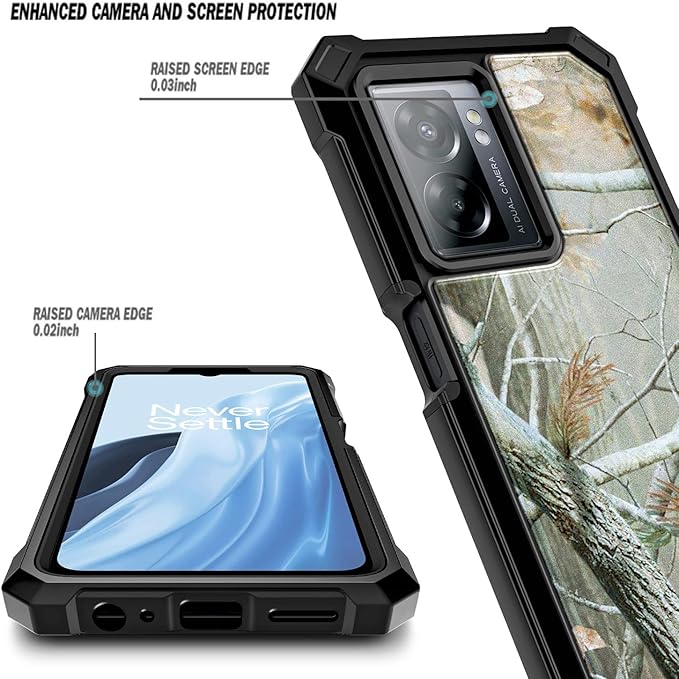 NZND Compatible with OnePlus Nord N300 5G Case with [Built-in Screen Protector], Full-Body Protective Shockproof Rugged Bumper Cover, Impact Resist Phone Case (Camo)