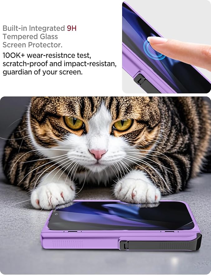 Miimall Kickstand Cases for Pixel 9 Fold Pro Case, [Kickstand & Hinge Protection][All-Inclusive Protection] Anti-Shock Heavy Duty Case for Google Pixel 9 Pro Fold Phone Case, Purple
