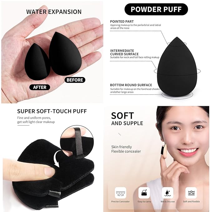 MAANGE 38 Pcs Makeup Brush Set Premium Synthetic Make Up Brushes Soft Foundation Powder Eyeliner Eye Shadow Makeup Brushes Professional Makeup Tool Set (Black)