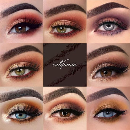 Sixteen Color Matte Shimmer Eyeshadow Makeup Palette, Nude Rose red Brown Purple Coffee Yellow 16 Color Series, Daily Life & Prom Velvety Matte Glitter Finish Eye Makeup Looks, Vegan & Cruelty-Free