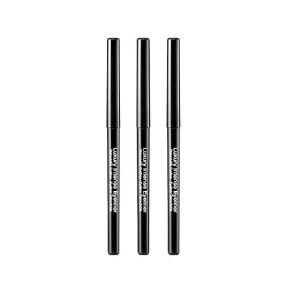 Professional Retractable Eyeliner, Luxury Intense Highly Pigmented Eye Makeup, Long-Lasting, Water-Resistant, Smudge-Proof, Smooth Gliding (3 PACK, Blackest Black)