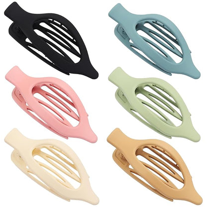 Flat Hair Clip 6 pcs Lay Down Claw Clips Hair Accessories for Women -Colorful