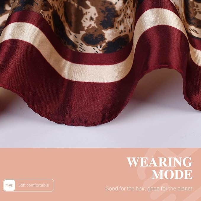 35 x 35 Women's Fashion Pattern Large Square Silk Like Hair Scarf Head Sleeping Wrap Satin Neck Bandana for Gift…