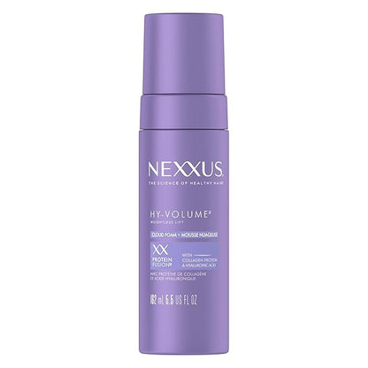 Nexxus Hy-Volume Weightless Lift Cloud Foam Treatment for Flat & Limp Hair, 48 Hours Volume, ProteinFusion with Collagen & Hyaluronic Acid, 5.5 fl oz
